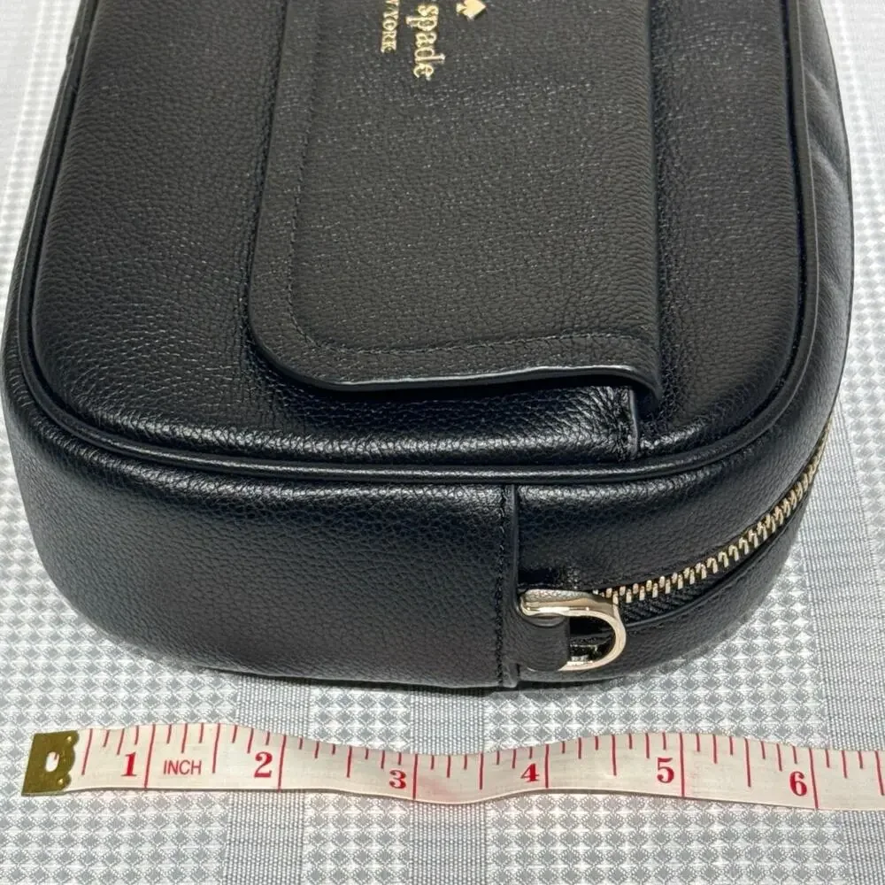 Kate Spade New York Rosie pebbled leather flap camera bag‎ purse in black